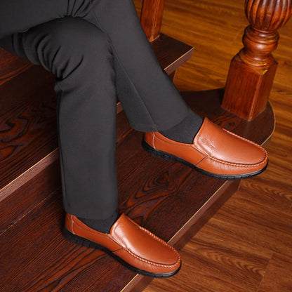 Men's Loafers Top Layer Cowhide Comfortable Soft Bottom Anti-slip Wear-resistant Casual Leather Shoes-8823