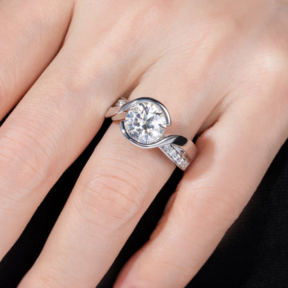 3ct D Color Moissanites Engagement Rings 18K Gold Plated With Cer Wedding Band Ring For Women Gifts Jewelry Wholesale