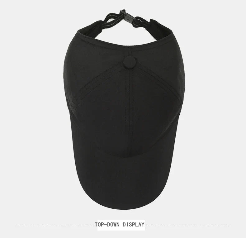 Summer New Ponytail Quick-Drying Sunscreen Hat Fisherman Hat Women Shade Cap Uv Protection Soft Top Hat