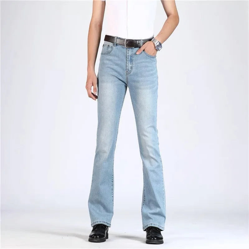 New Spring Autumn New American Street Men's Denim Flare Pants Wide Leg Jeans Loose Casual Pants for Men Vintage Washed Versatile