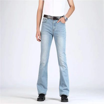 New Spring Autumn New American Street Men's Denim Flare Pants Wide Leg Jeans Loose Casual Pants for Men Vintage Washed Versatile