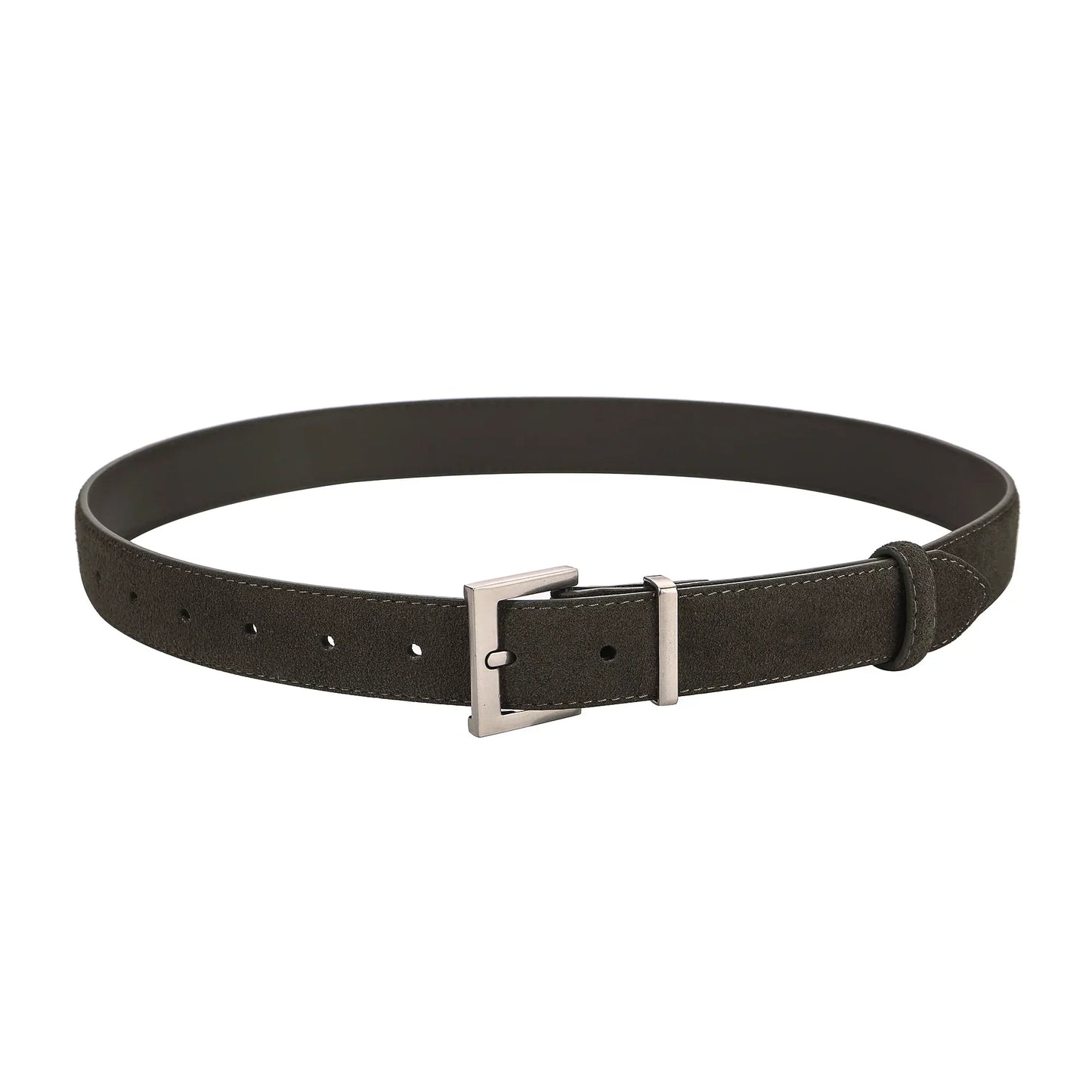 Fashion Suede Cowhide Women‘s Belts Genuine Leather 2.8cm Wide Belt Metal Buckle Women Belt Matched Dress Jeans Skinny Girdle