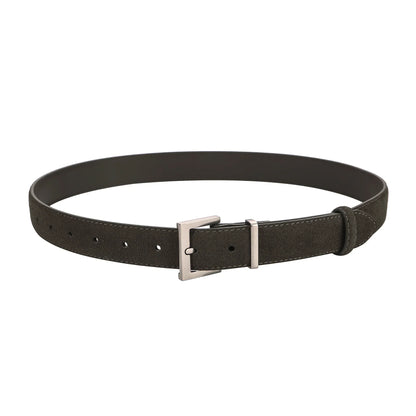 Fashion Suede Cowhide Women‘s Belts Genuine Leather 2.8cm Wide Belt Metal Buckle Women Belt Matched Dress Jeans Skinny Girdle