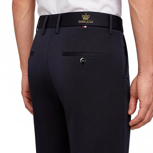 New Mens Stretchy Dress Pants Cozy Formal Business Casual Pants Men Regular Fit Suit Pants Work Pants Spring Summer Embroidery