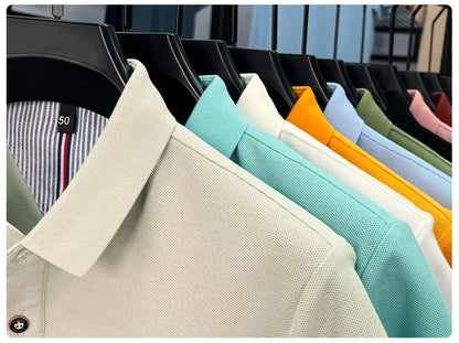 100% cotton short sleeve polo shirt comfortable lightweight high-end brand fashionable simple summer men's casual lapel T-shirt