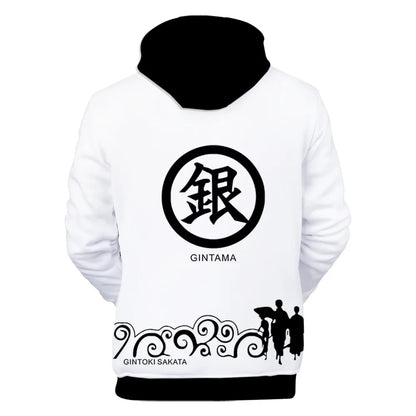 New Anime GINTAMA Sakata Gintoki Hoodie Autumn Winter Thick Hoodies Silver Soul Hooded Jacket Men/Women Leisure Sweatshirt Coat