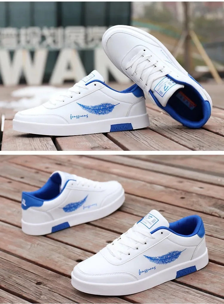 Summer Men's White Sports Shoes Fashion Male leather casual Shoes