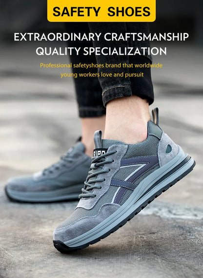 Safety Work Shoes Steel Head Anti-smash Construction Shoes Indestructible Non-slip Sneakers Breathable Footwear