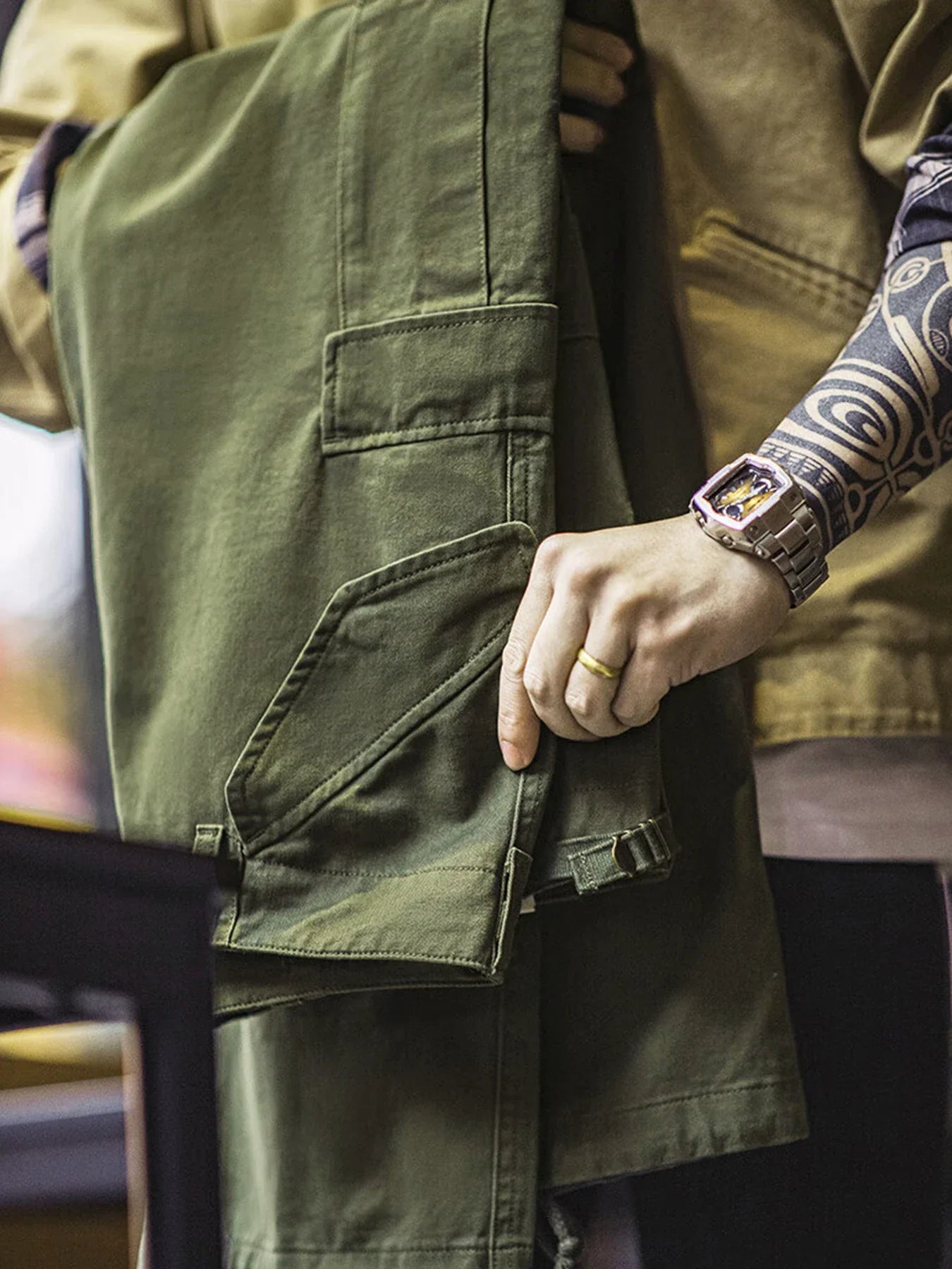 Vintage M51 multi-pocket tactical pants, men's pure cotton cargo pants, outdoor casual long pants for spring, autumn and winter