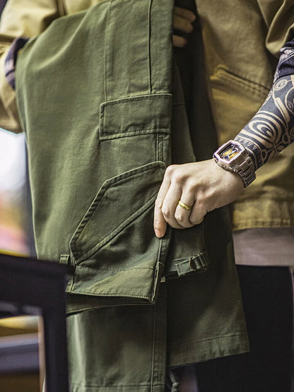 Vintage M51 multi-pocket tactical pants, men's pure cotton cargo pants, outdoor casual long pants for spring, autumn and winter