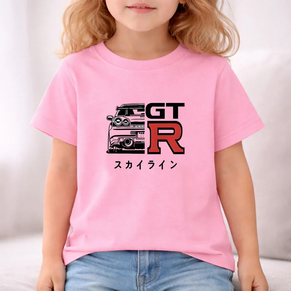 Kids Summer 2pcs Short Sleeve T-shirts+pants Suits 3-12 Years Boys Girls Casual Outfits Children Japanese Manga Racing Clothes