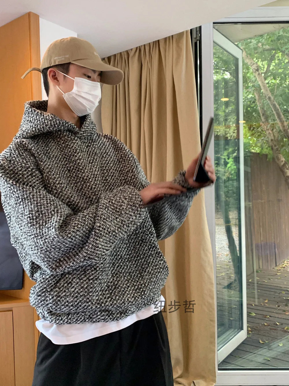 Autumn Clothing Men's Luxury Harajuku Texture Hooded Sweatshirt Casual American Fashion Long Sleeve Vintage Pocket Hoodies M-3XL