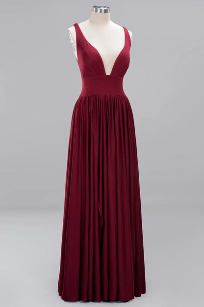 Women Evening Dresses 2025 Sister Group Sexy Split V Neck Backless Sleeveless Formal Wedding Party Prom Gowns Bridesmaid Vestido