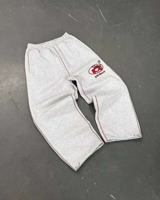 Double Toe Ripped Printed Trousers Functional Tactical Functional Men and Women Advanced Jogging Drawstring Casual Sports Pants