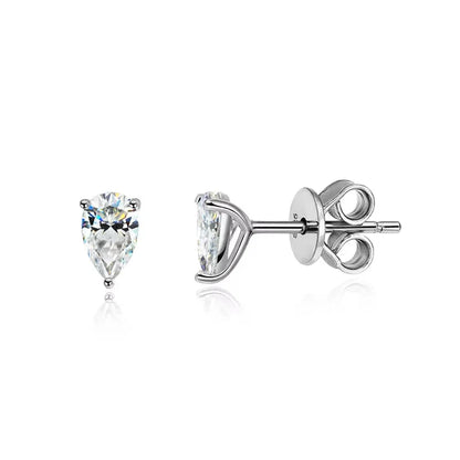 4cttw Pear Cut Moissanite Stud Earrings 925 Sterling Silver Sparkly Waterdrop Diamond Ear Jacket Earring for Women Jewelry Gift