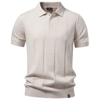 Men's Stripe Golf Polo Shirt Old Money Cool Silk Fabric Short Sleeve Icy Touch Breathable Casual Summer Top