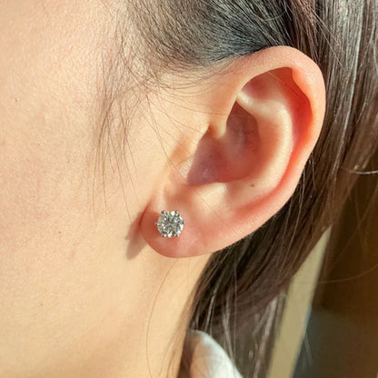 Real 0.5ct/1ct/2ct D Color Moissanite 925 Sterling Silver Gold Plated Stud Earrings For Women Wedding Fine Jewelry Gift