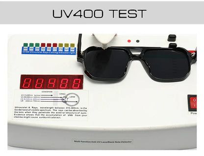 Double Bridges Square Sunglasses Women Gradient Shades UV400 Fashion Brand Designer Rivets Men Sun Glasses