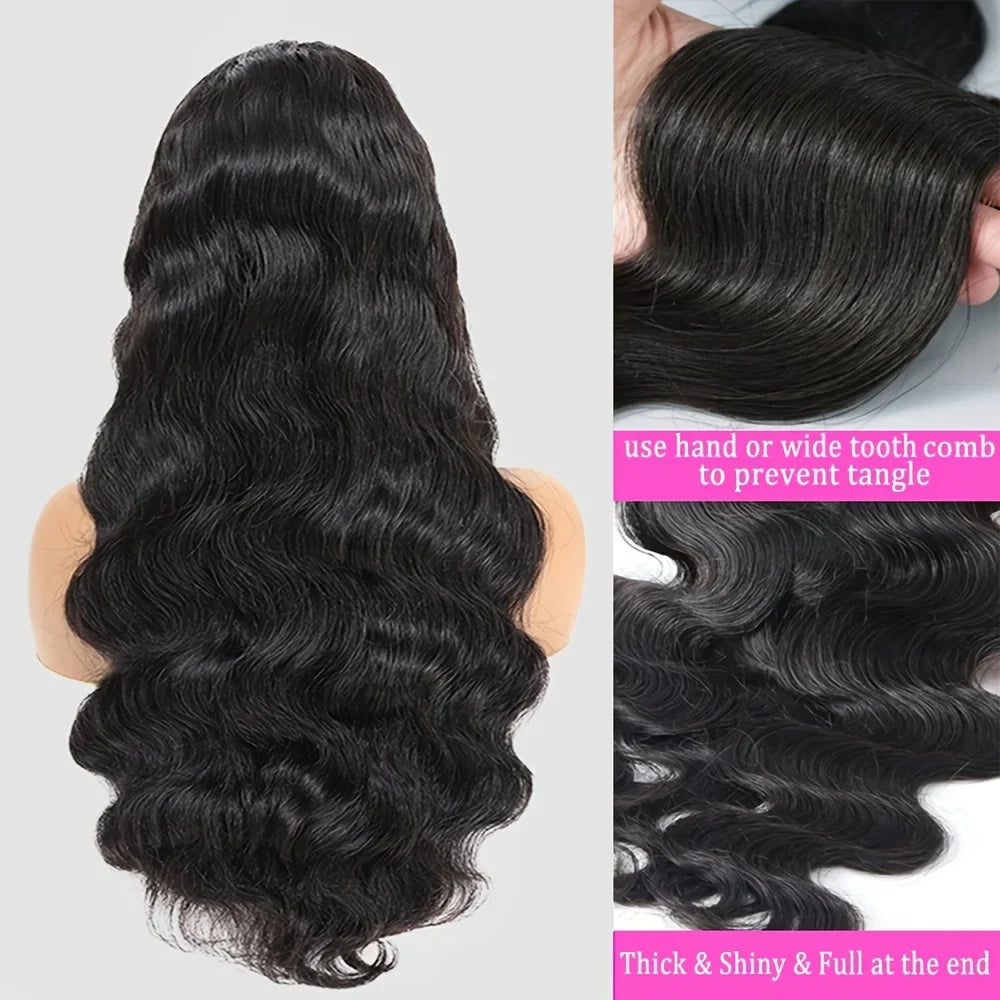220 Density Body Wave Lace Front Wigs 13x4 13x6 40 Inch Lace Closure Wig 5x5 Gluless Transparent Human Hair Lace Frontal Wigs