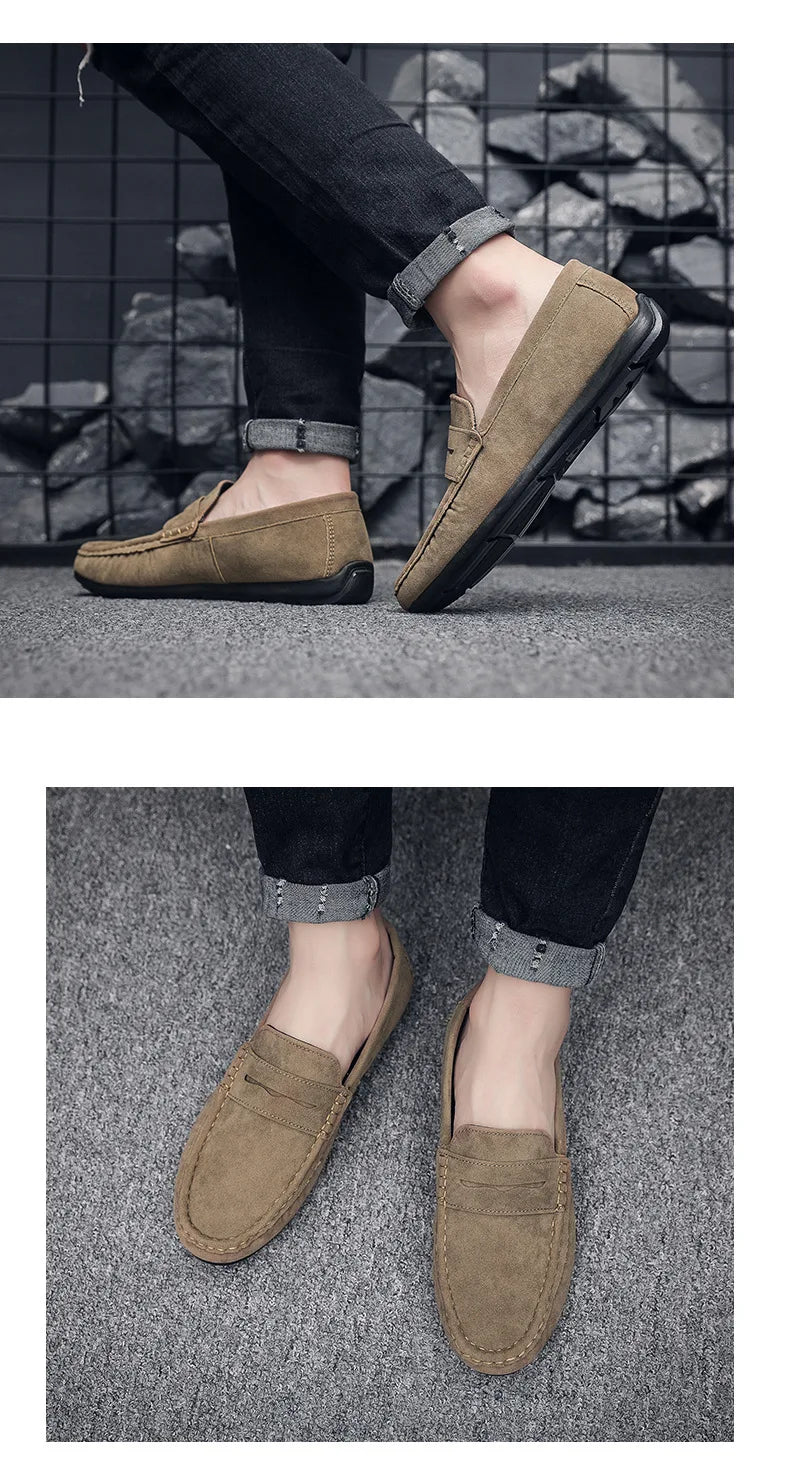 Brand Spring Summer Hot Sell Moccasins Men Loafers High Quality Genuine Leather Shoes Men Flats Lightweight Driving Shoes 2023