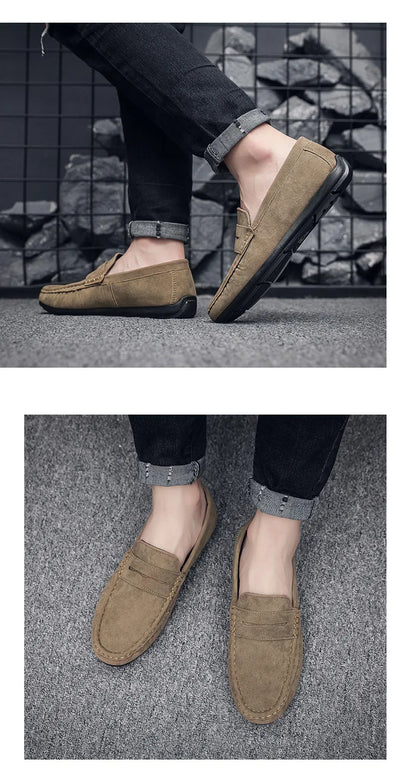 Brand Spring Summer Hot Sell Moccasins Men Loafers High Quality Genuine Leather Shoes Men Flats Lightweight Driving Shoes 2023