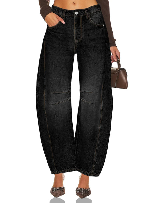 Elastic Waist High-waisted Women's Jeans