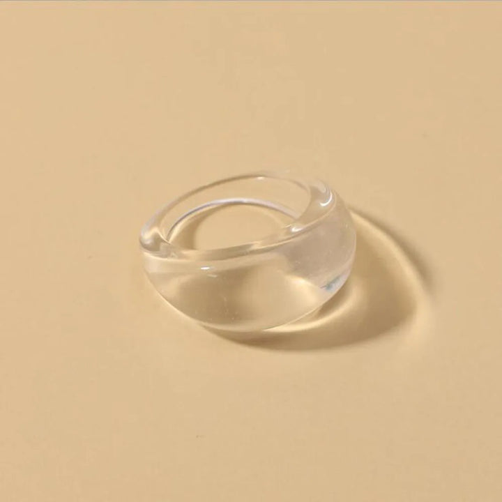 Round Rings For Women Big Kpop Finger Ring For Girls Punk Resin Ring