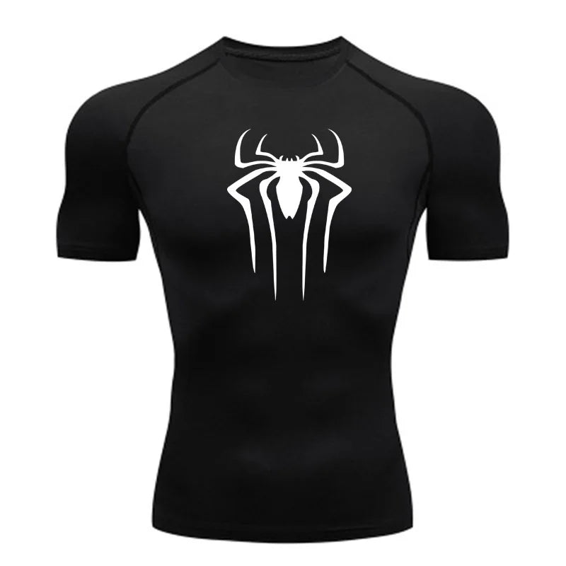 Nova Camiseta de Compressão Masculina Fitness Academia Super Herói Esporte Corrida Camisa Rashguard Tops Secagem Rápida Manga Curta Para Homens
