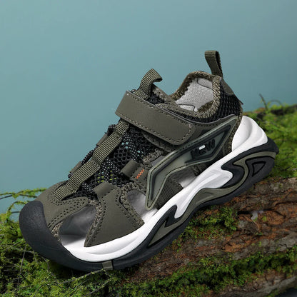 Boys' Casual Sports Sandals, River-Tracing Shoes, Finger-Protecting Sandals