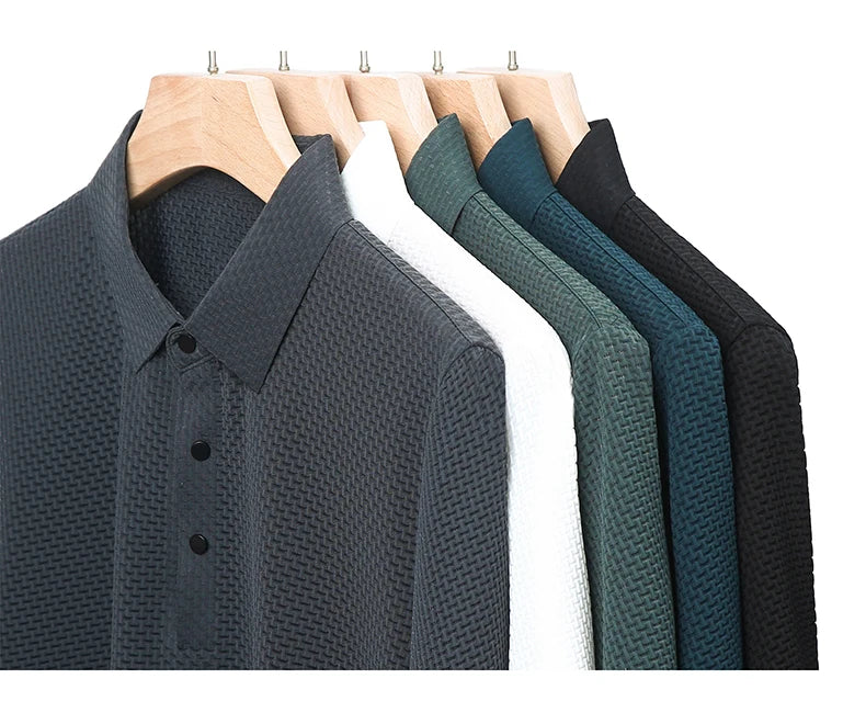 Upto EUR Sizes Tall Man Brand Top-Quality Men's Golf Shirt Lop-up Hollow Short-sleeved Polo Shirt SummerIce Silk Breathable Tee
