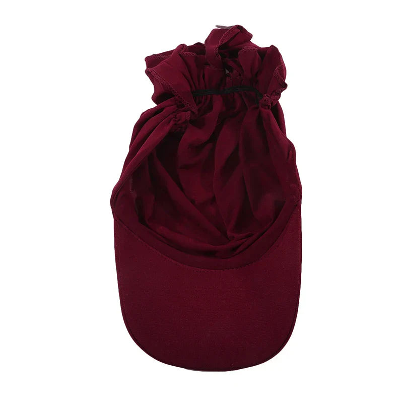 Solid Color Baseball Caps Turban Shawl Design Women Muslim Low Profile Fitted Hat Summer Soft Breathable Headscarf Hijabs