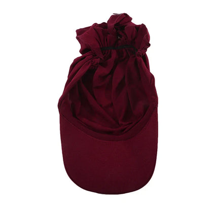 Solid Color Baseball Caps Turban Shawl Design Women Muslim Low Profile Fitted Hat Summer Soft Breathable Headscarf Hijabs