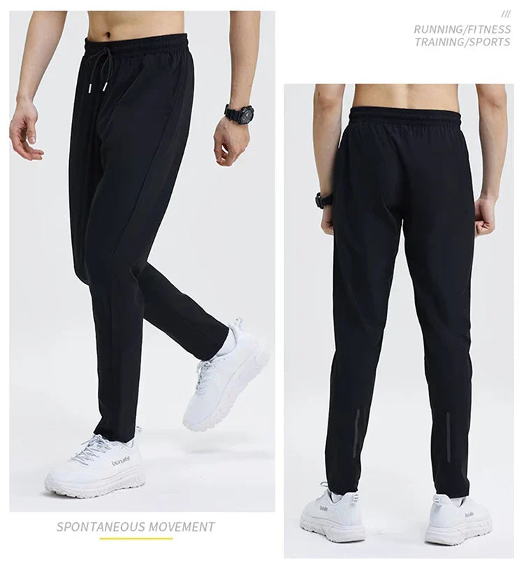 New Pencil Pants Tight Jogging Casual Mens Running Breathable Quick-Drying Ice Silk Outdoor Gym Sports Fashion Fitness Pant