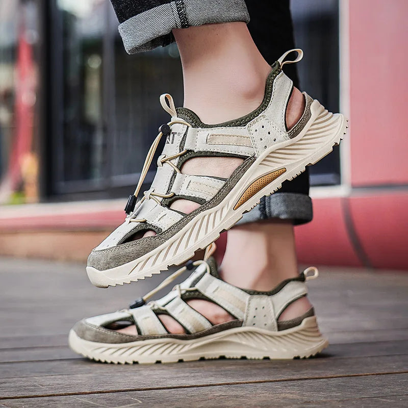 Mens Sandals Summer Outdoor Walking Fashionable Comfortable Soft Beach Water Shoes Daily Versatile Breathable Commuting Sneakers