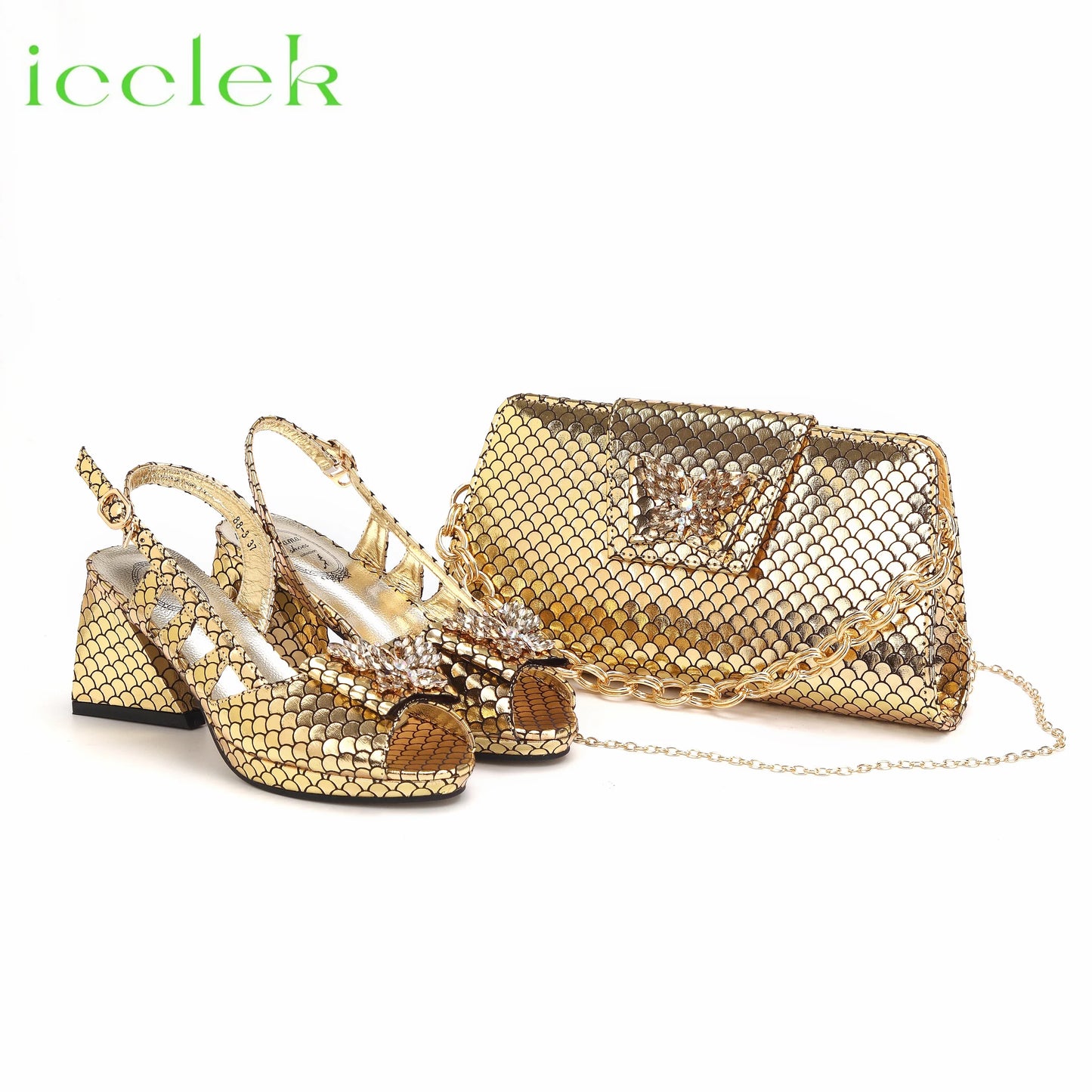 Italian Hollow Design Shoes Matching Bag in Coffee Color Comfortable Heels Ladies Sandals for Party