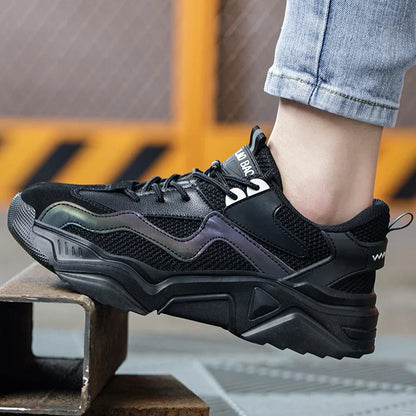 Indestructible Steel Toe Safety Shoes Lightweight Breathable Anti Smashing Puncture Proof Work Boots Protective Sneakers for Men