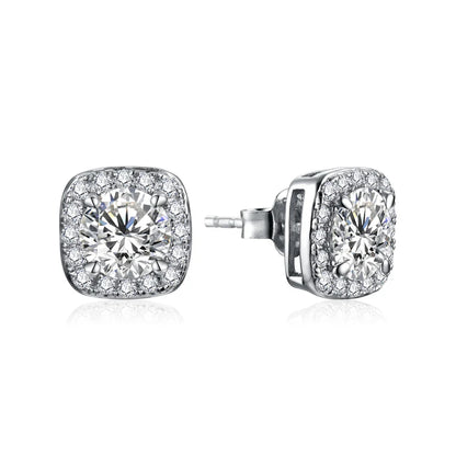 Luxurly 1.0ct Moissanite Earrings Diamond 925 Sterling Silver Gold Plated Moissanite Fine Jewelry Certificate Wholesale