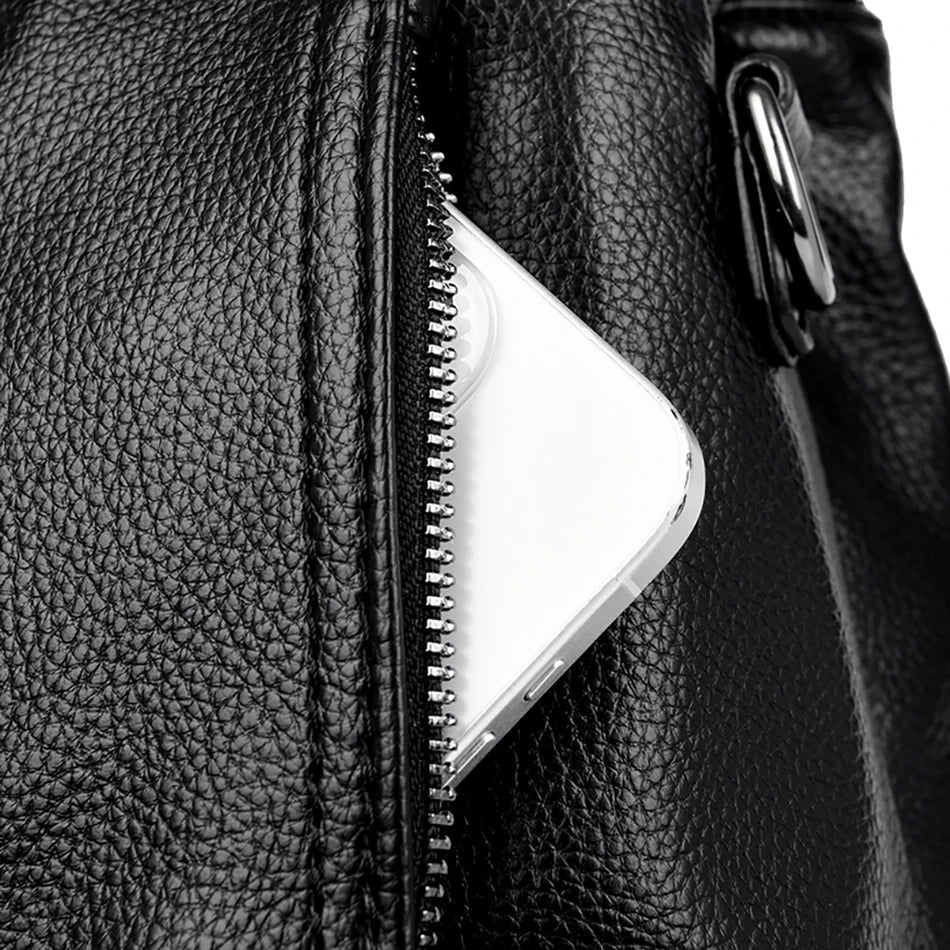 2024 New Multi Pocket Women's Handbag High Quality Soft Leather Female Shoulder Bag Luxury Designer Girl Tote Bolsas Sac A Main