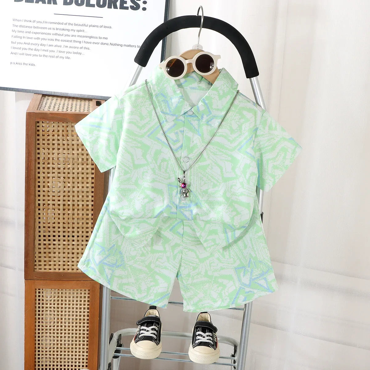 0-8Y Kids Baby Boy Clothes Summer Floral Print Sets 2Pcs Short Sleeve Shirt+Shorts Child Boy Beach Wear Casual Outfits