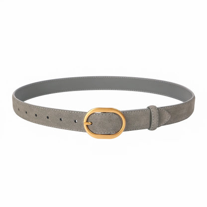 Fashion Suede Cowhide Women‘s Belts Genuine Leather 2.8cm Wide Belt Metal Buckle Women Belt Matched Dress Jeans Skinny Girdle