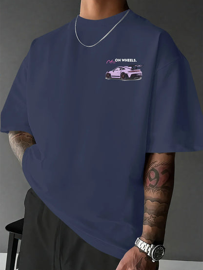 Men Summer Super Sports Car Theme T-Shirt Speed and Style Street Fashion Must Have Exquisite Illustration Design Summer Style