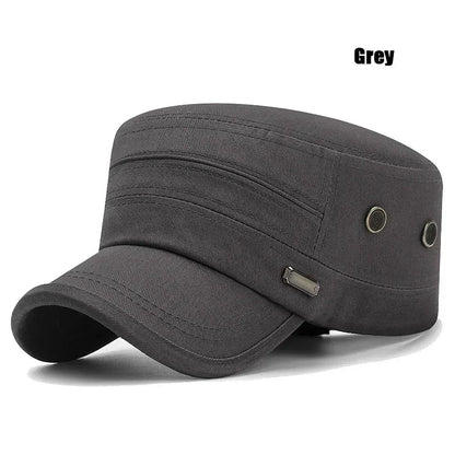 Spring and Summer Simple Cotton Adjustable Cadet Flat Cap Sun Hat Trucker Caps Dad Hats