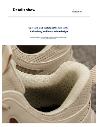 Breathable Men Work Shoes Indestructible Safety Shoes Lightweight Protective Sneakers Safety Steel Toe Shoes Men Puncture-Proof
