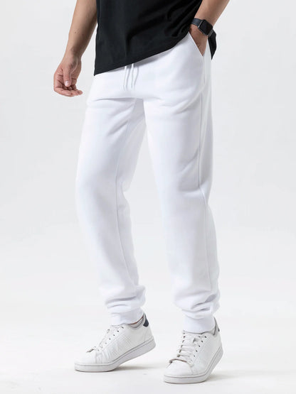 Mens Casual Pants Autumn Winter Fleece Sweatpants Men Joggers Elastic Waist Sport Casual Trousers Baggy Fitness Gym Clothing