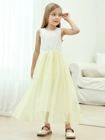New Flower Girl Dress Baby Kids Summer Princess Party Lace Wedding Birthday Dresses Children Clothing 2 4  6 8 10 12 14