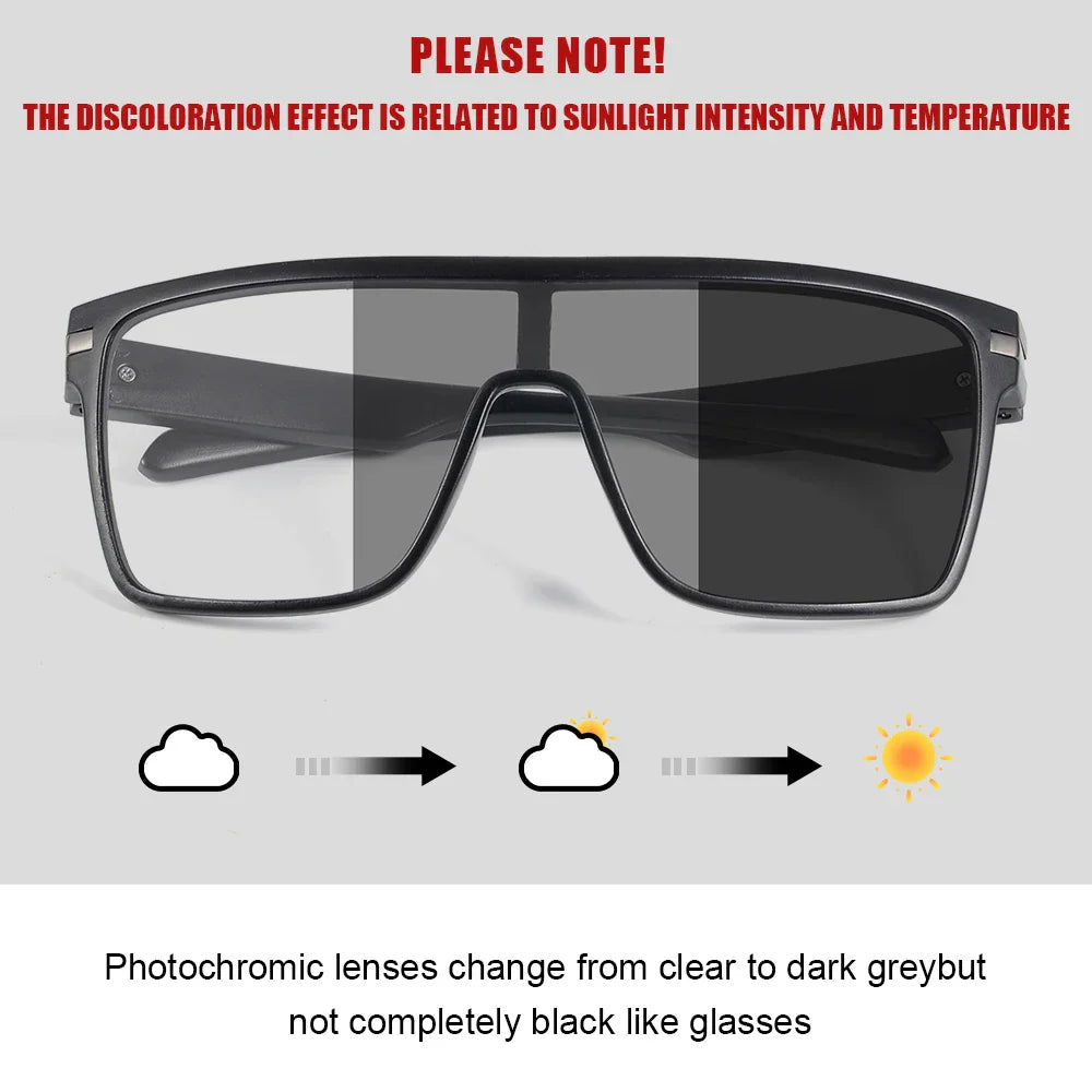 Fashion Photochromic Polarized Sunglasses Men Women Oversized Sun Glasses Male Night Vision Driving Goggles UV400
