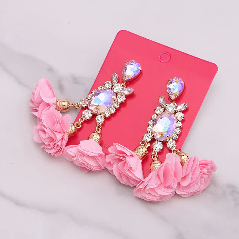 New Crystal Dangle Earrings For Women Rhinestone Earrings Weddings Ladies Party Fashion Jewelry Accessories Wholesale Gifts