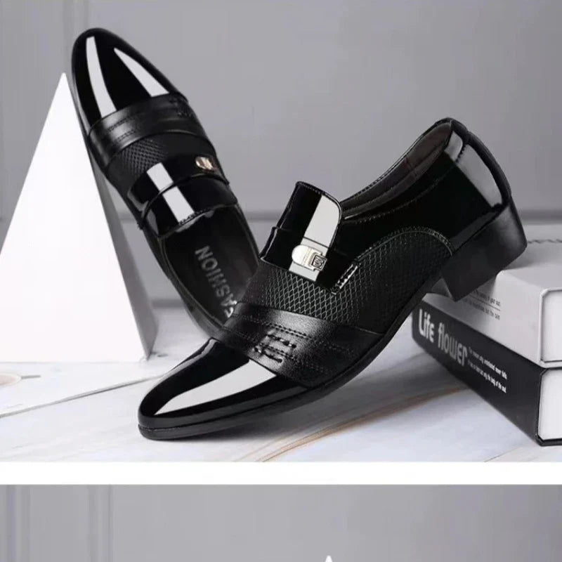 Large Size Summer Breathable Mesh Men's Shoes Formal Men's Leather Shoes Black Business Casual British Shoes