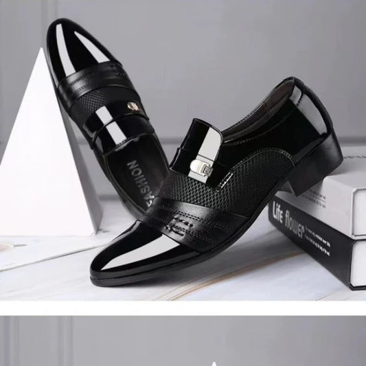 Large Size Summer Breathable Mesh Men's Shoes Formal Men's Leather Shoes Black Business Casual British Shoes