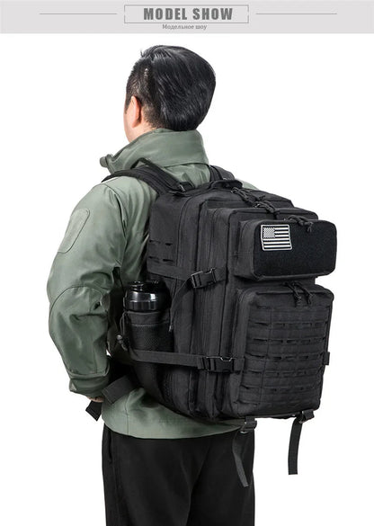 25L/45L Tactical Backpack for Men and Women Outdoor Survival Bug Out Bag Small School Rucksack Hking with Bottle Holder